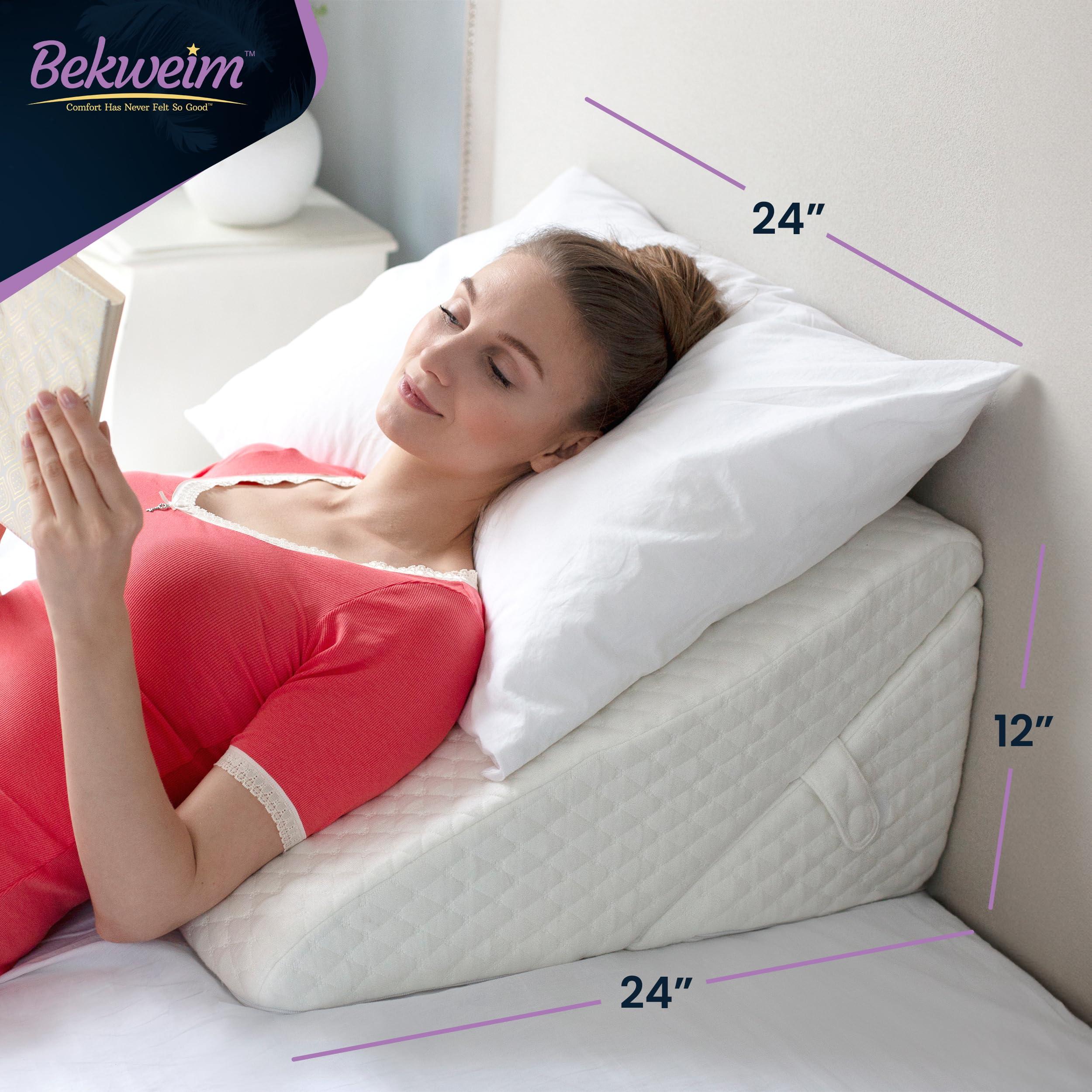 Bekweim Adjustable Bed Wedge Pillow for Sleeping - Wedge Pillow for Sleep Apnea, Gerd, Acid Reflux Relief, Post Surgery - Foam Wedge Pillow for Back Pain Relief, Sleep Apnea Pillow Wedge or for Seniors