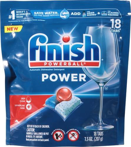 Finish FINISH Power - 18ct - Dishwasher Detergent - Powerball - Dishwashing Tablets - Dish Tabs