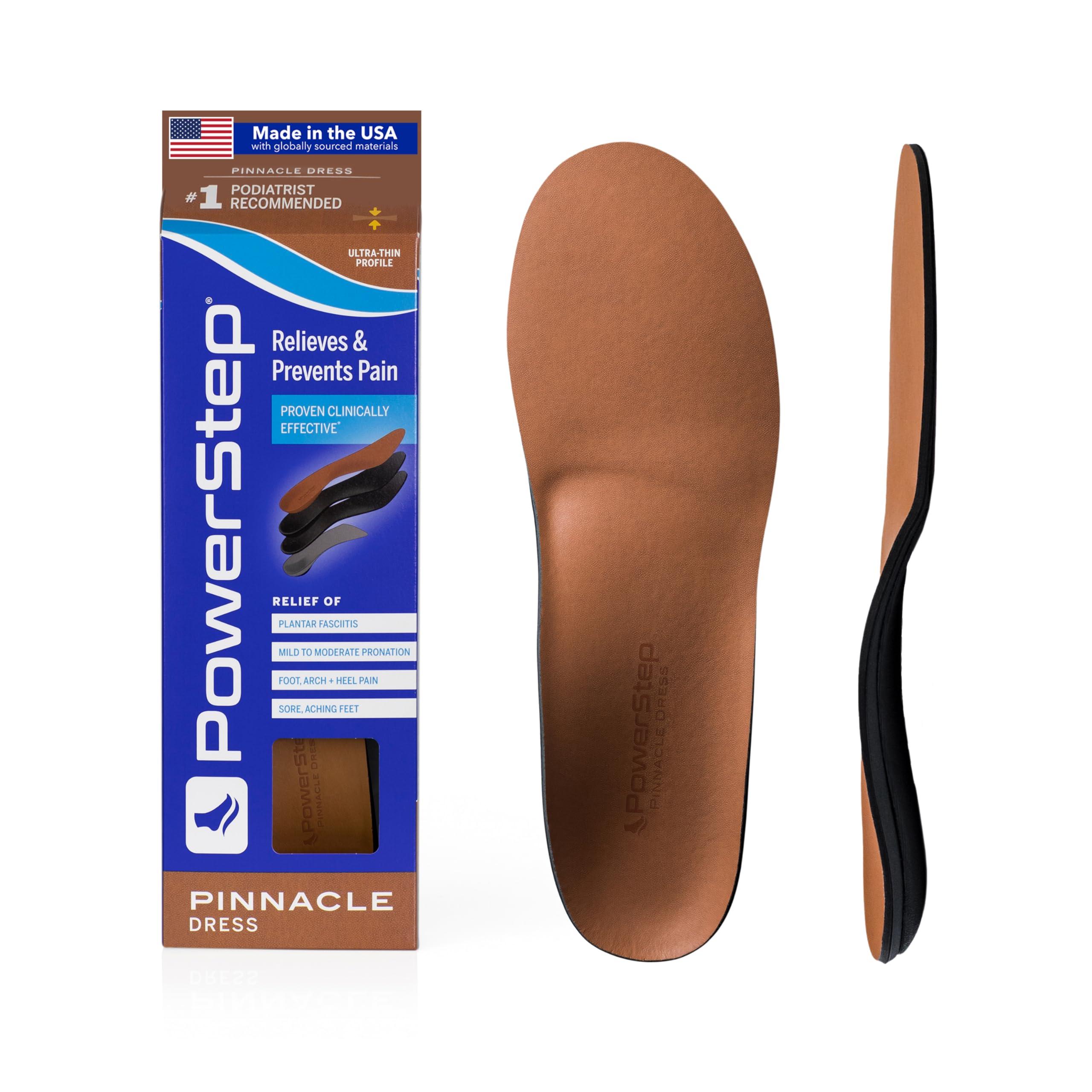 Powerstep PowerStep Insoles, Pinnacle Dress, Arch Pain Relief Insole, For Dress Shoes, Arch Support Orthotic For Women and Men, M5/W7