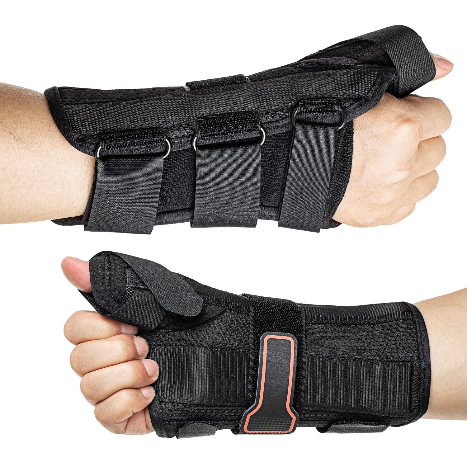 Honarry Honarry Wrist Brace with Thumb Spica Splint for De Quervain\'s Tenosynovitis, Tendonitis, Arthritis, Sprains, Carpal Tunnel Pain (Left-Small)
