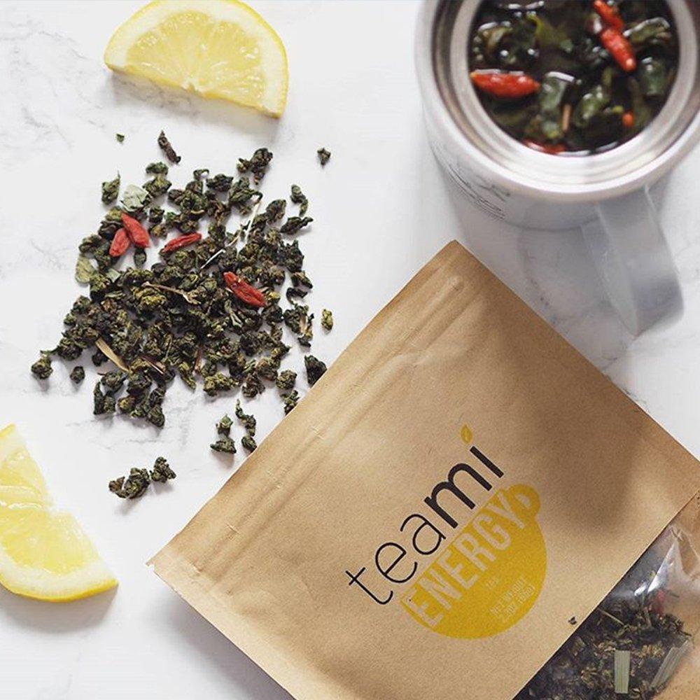 Teami Teami Positive Energy Tea - Loose Leaf High Caffeine Tea - Healthy & Natural Blend Coffee Substitute, Perfect for Focus and Strength Boosting, Caffeinated Tea for Energy