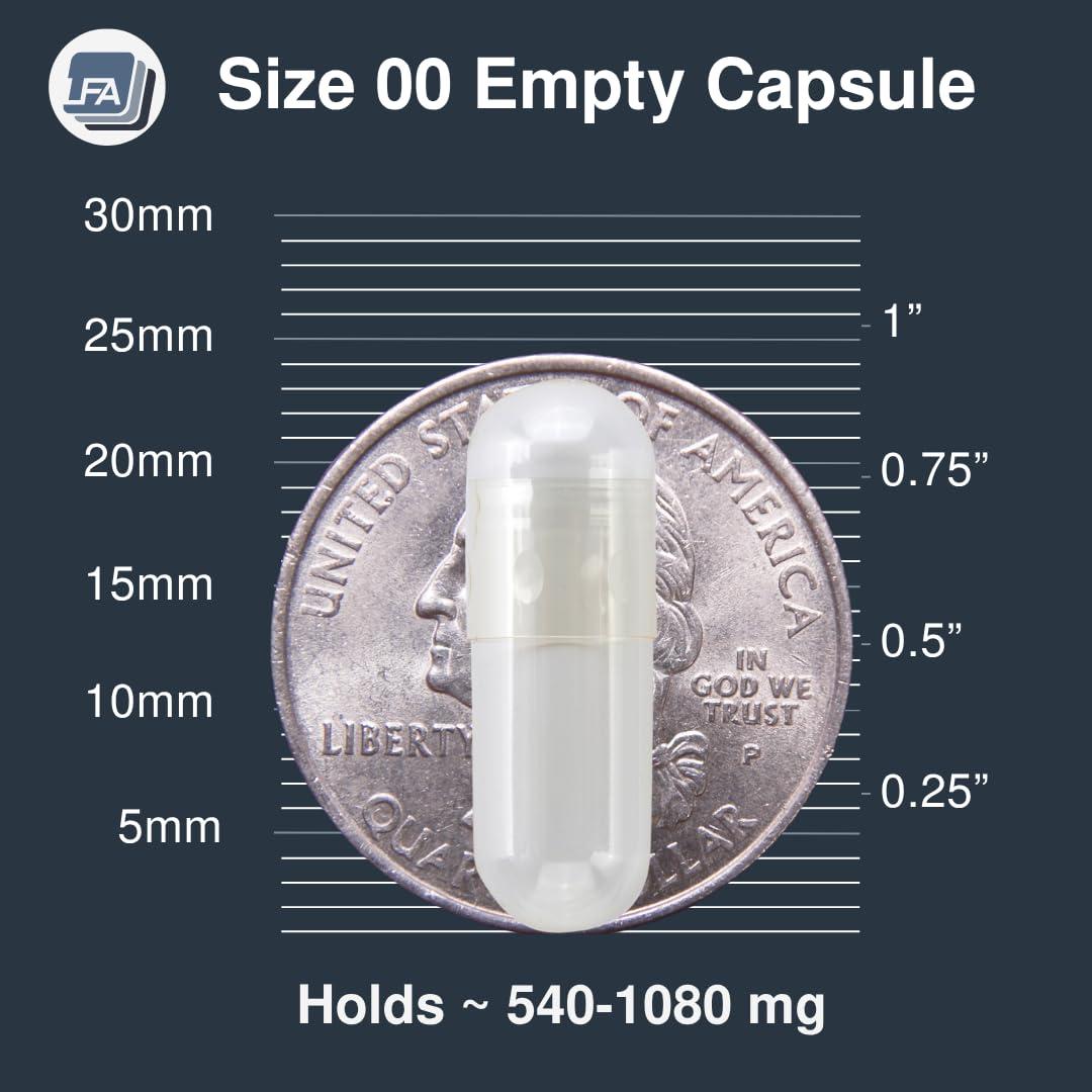 LFA Tablet Presses Empty 00 Capsules - Vegan Pullulan - 1000 Count Vegetarian Capsules Empty - Joined Fillable 00 Vegetable Pill Capsules - Veggie Caps for Capsule Filling Machine - Halal Kosher Tapioca