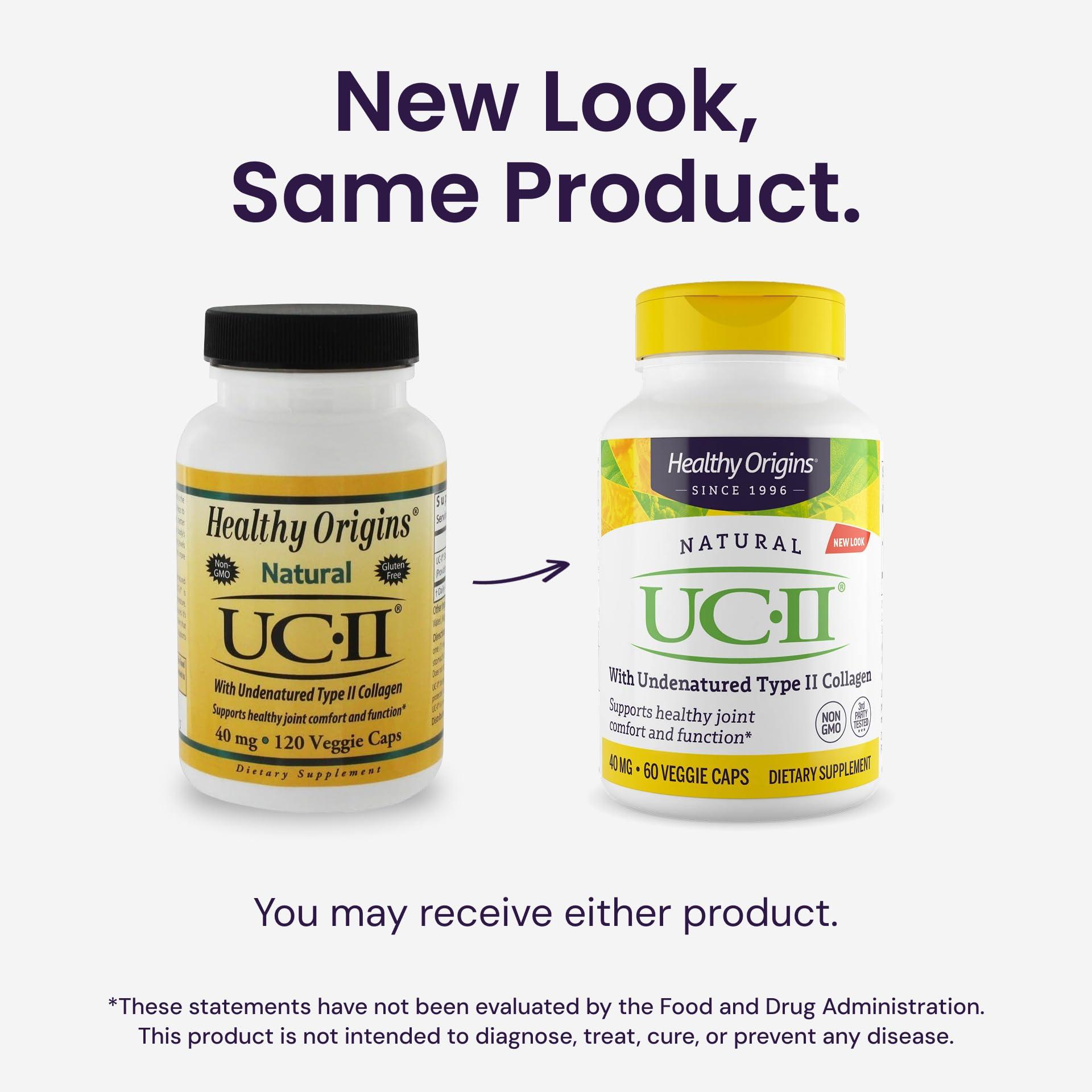 Healthy Origins Healthy Origins UC-II 40 mg (Undenatured Type II Collagen, Non-GMO, Gluten Free, Joint Support), 60 Veggie Caps