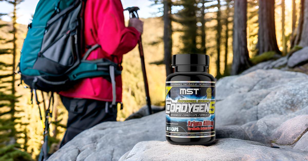 MST MST Millennium Sport Technologies, Cordygen5, US Grown Cordyceps ATP Supplement, Terminalia Arjuna Extract, Preworkout and Pre Endurance, Immune Support, BSCG Certified Drug Free, 90 VCaps