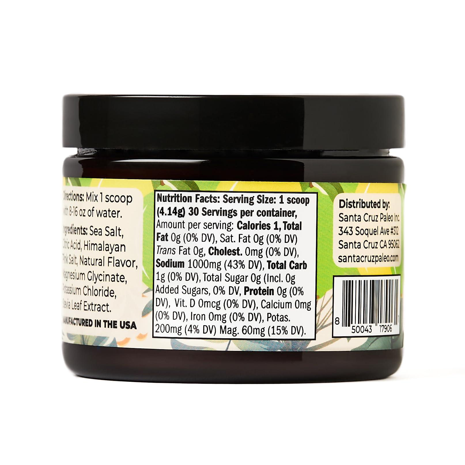 Santa Cruz Paleo Santa Cruz Paleo Electrolyte Powder Lemon Lime with Himalayan & Sea Salt, Magnesium, Potassium, Sugar-Free, 30 Servings