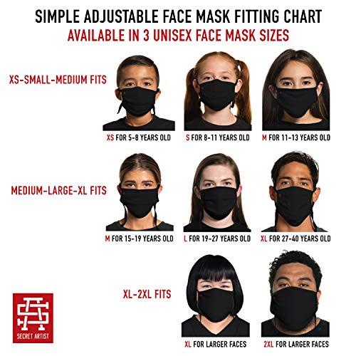 Secret Artist Secret Artist Reversible Unisex Cloth Face Mask- Washable and Reusable. (Fits: X-Large to 2X-Large Face, Military Green/Black Reversible)