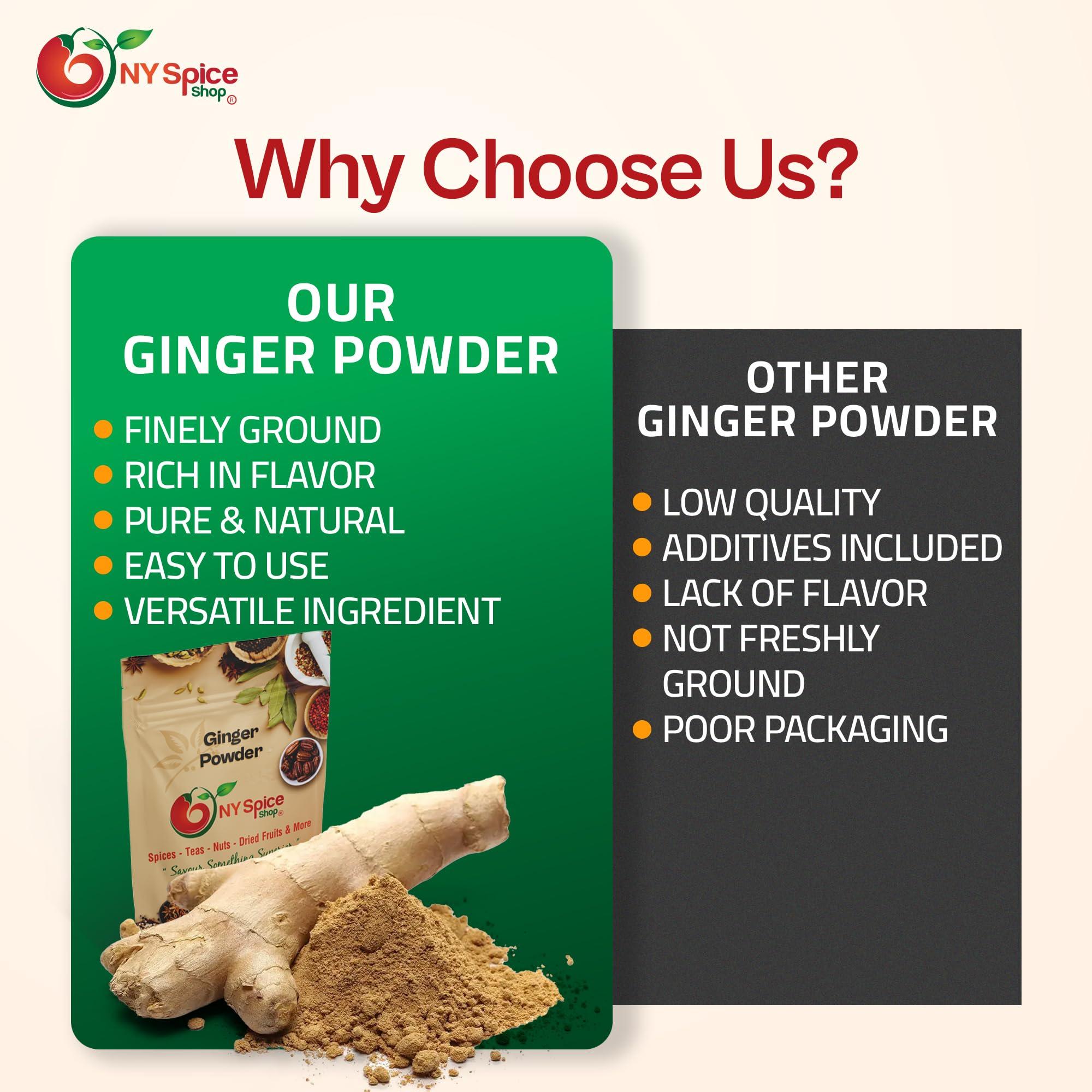 NY Spice Shop NY SPICE SHOP Ginger Powder - Ground Ginger Root - Great Flavor and Highly Aromatic Ground Ginger Root Powder - Perfect for Cooking, Baking Gingerbread, Smoothies & Tea – 3 lbs. (Pound)