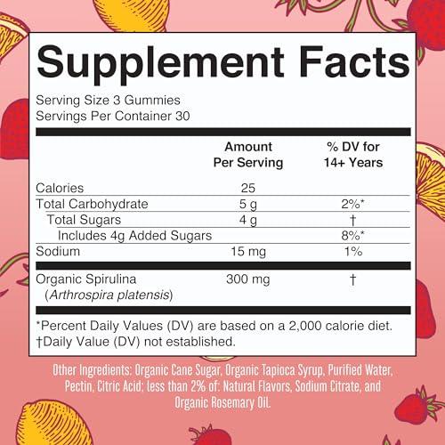 MaryRuth Organics MaryRuth Organics Spirulina Gummies Made with Organic Spirulina | Superfood Gummies for Ages 14+ | Vegan | Non-GMO | 90 Count