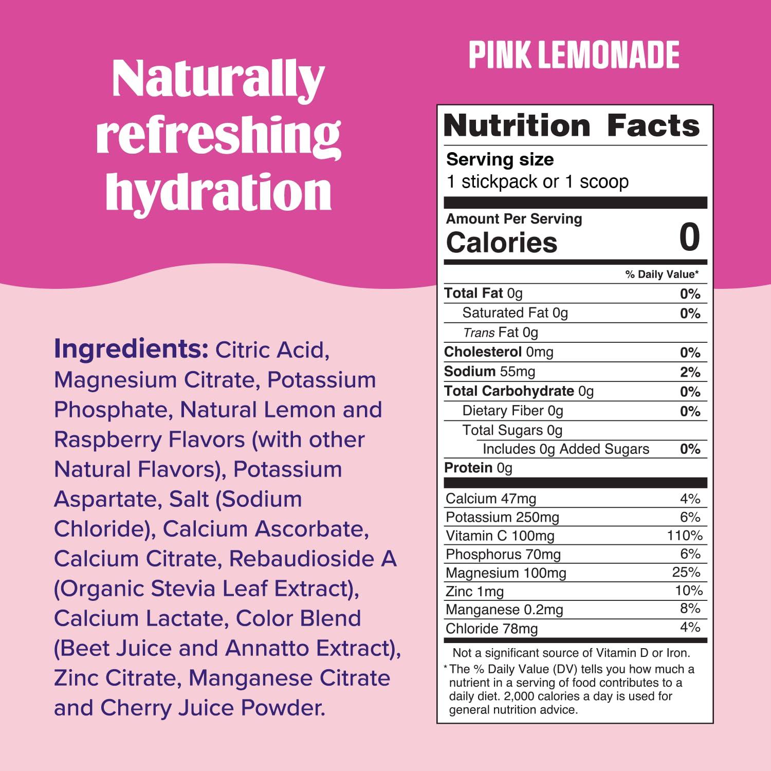 Ultima Replenisher Ultima Replenisher Electrolyte Powder Drink Mix Bundle  Lemonade and Pink Lemonade, 20 Stickpacks  6 Electrolytes and Minerals  Keto Friendly, Vegan, Non-GMO and Sugar-Free