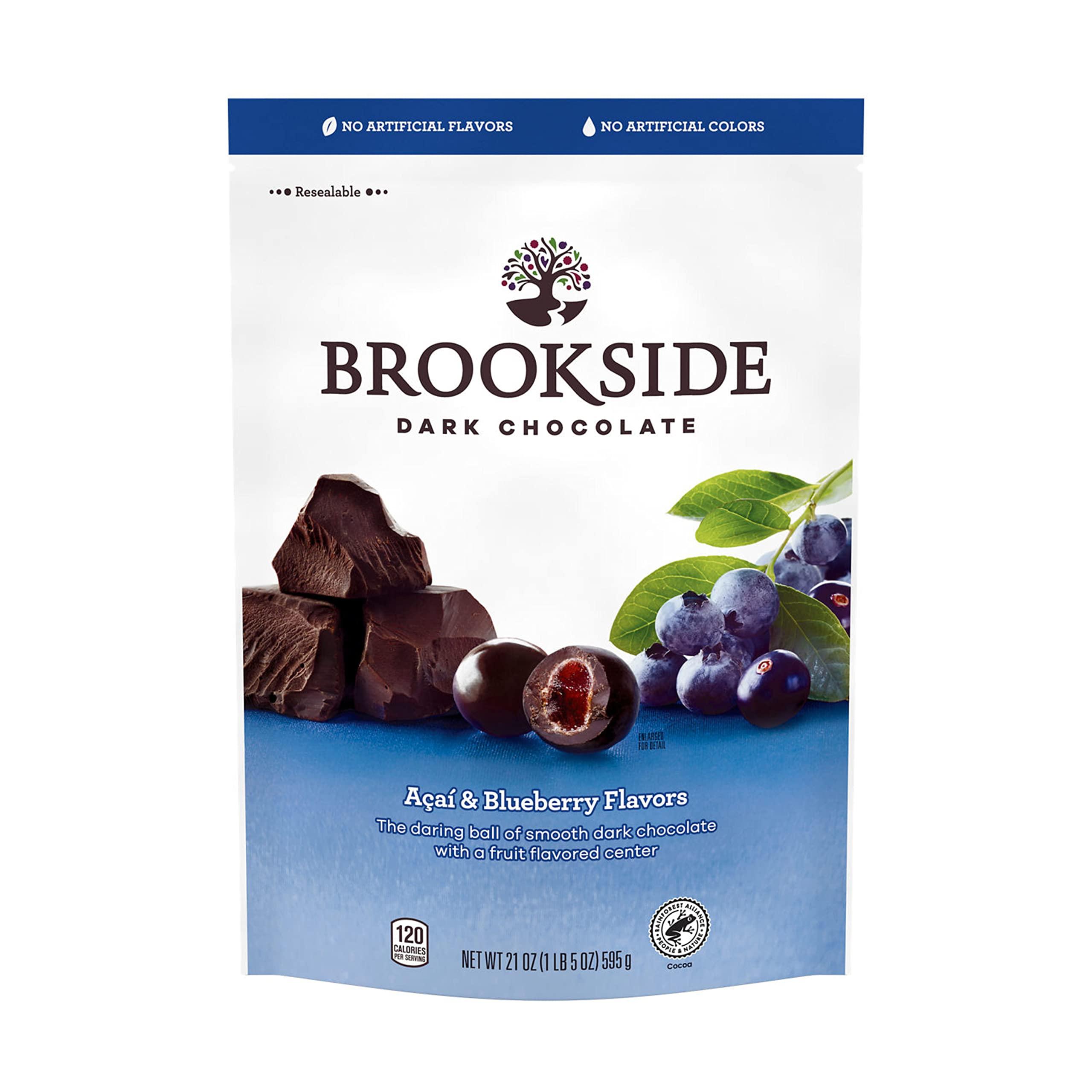 Brookside BROOKSIDE Dark Chocolate, Acai and Blueberry Flavored Snacking Chocolate Bag, 21 oz (Pack of 2)