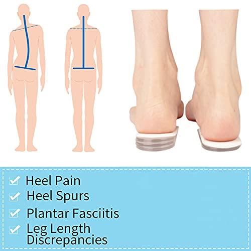 Olukssck Adjustable Orthopedic Heel Lift Inserts, 1/4" to 1" Gel Heel Pads, Height Increase Insole for Leg Length Discrepancies, Heel Spurs, Heel Pain, Sports Injuries, and Achille tendonitis (4 Layers), Small