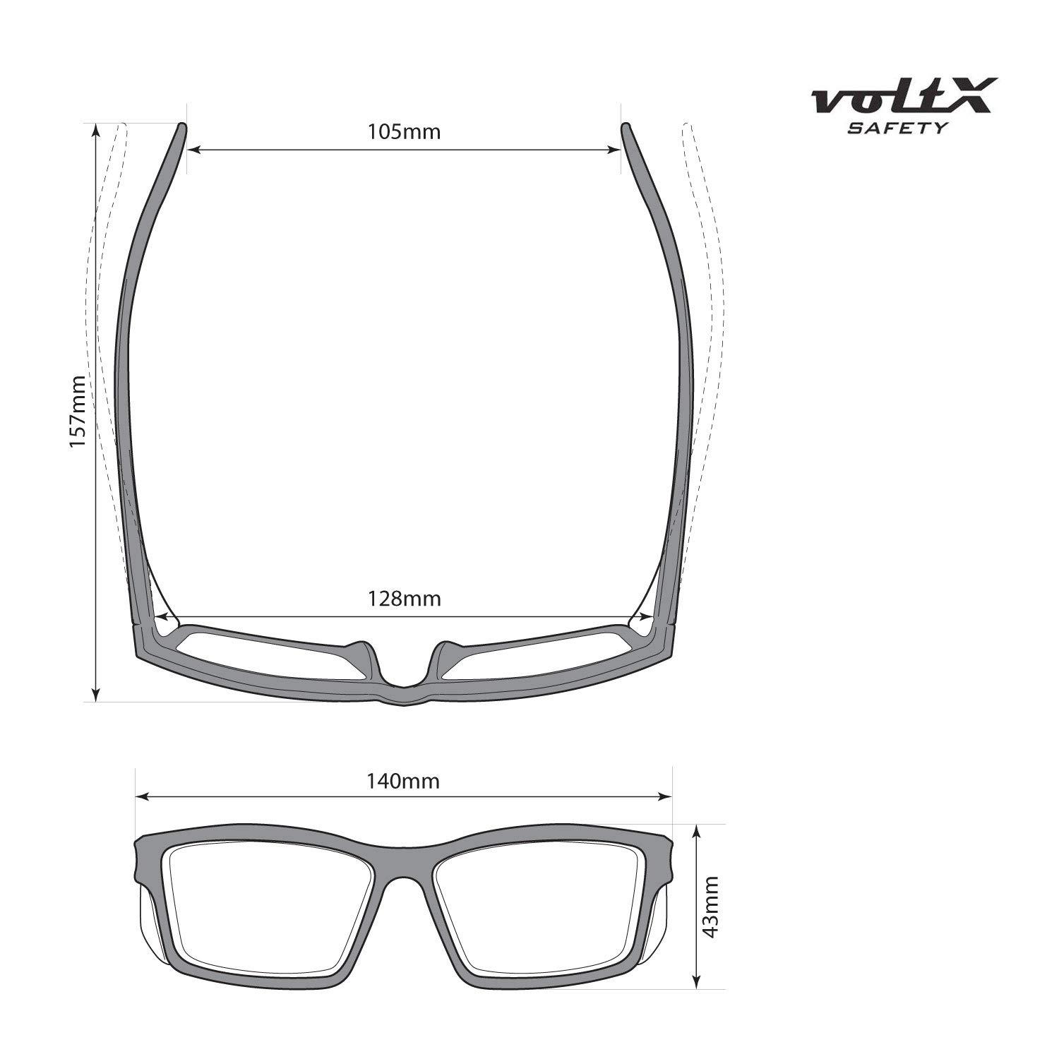 voltX voltX \'VISION\' Safety Readers, Full Lens Magnified Reading Safety Glasses (+3.0 Dioptre, Clear lens) ANSI Z87.1+ & CE EN166F - Anti fog coated UV400 lens