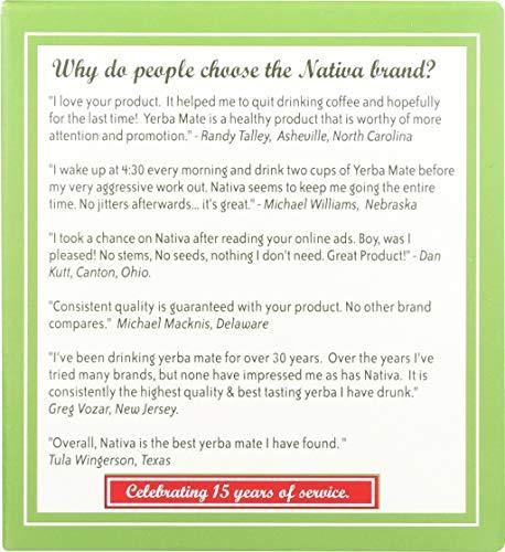 NATIVA YERBA MATE 100% PURE Nativa Yerba Mate Pack - 25 Yerba Mate Tea Bags - Individually Wrapped Bags (Pack of 2)