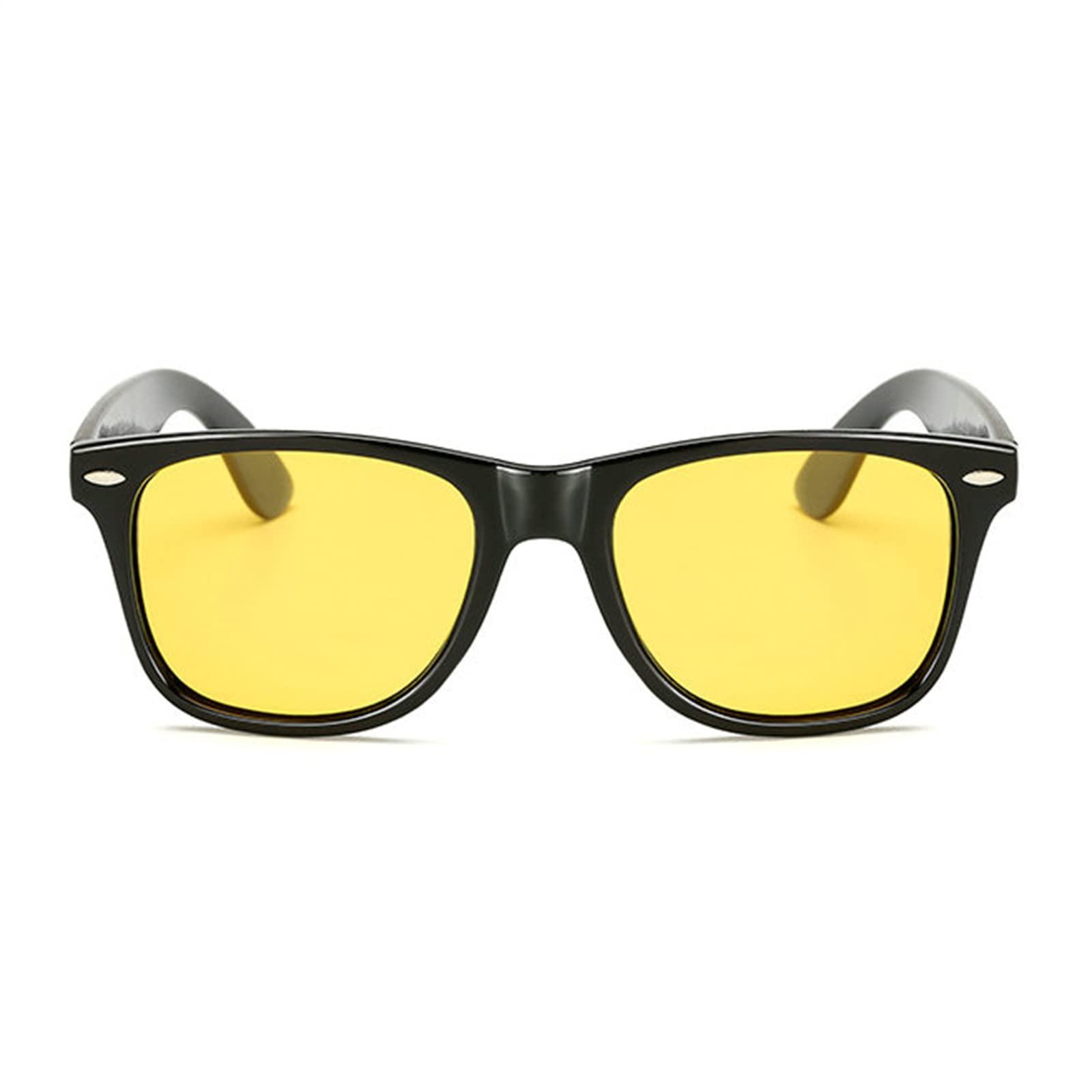 willochra Anti-Glare Night Vision Polarized Reading Glasses for Men Women Sports full lens Sunglasses Readers Anti-Glare goggles (black yellow, 0, multiplier_x)