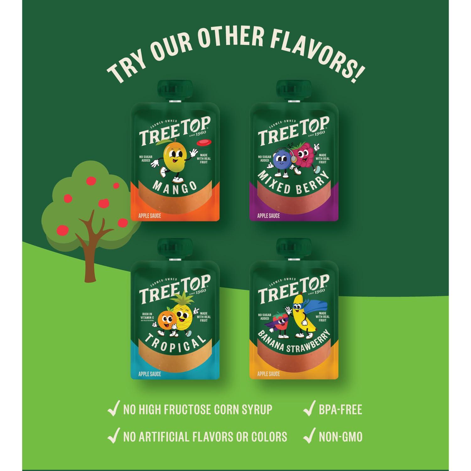 Tree Top Tree Top Apple Sauce Pouches Variety Pack, Apple, Strawberry, Cinnamon, 3.2 oz. each (Pack of 20)
