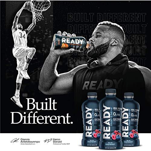 Ready Ready Sports Drink, Electrolyte Blend with B Vitamins and No Added Sugar, Blue Raspberry, 28 Fluid Ounces