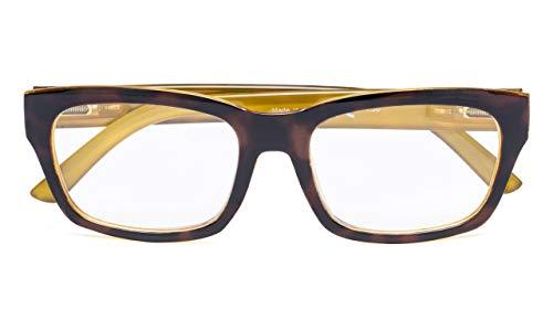 Eyekepper Eyekepper 5-pack Spring Hinges Large Square Frame Reading Glasses DEMI Yellow +0.75