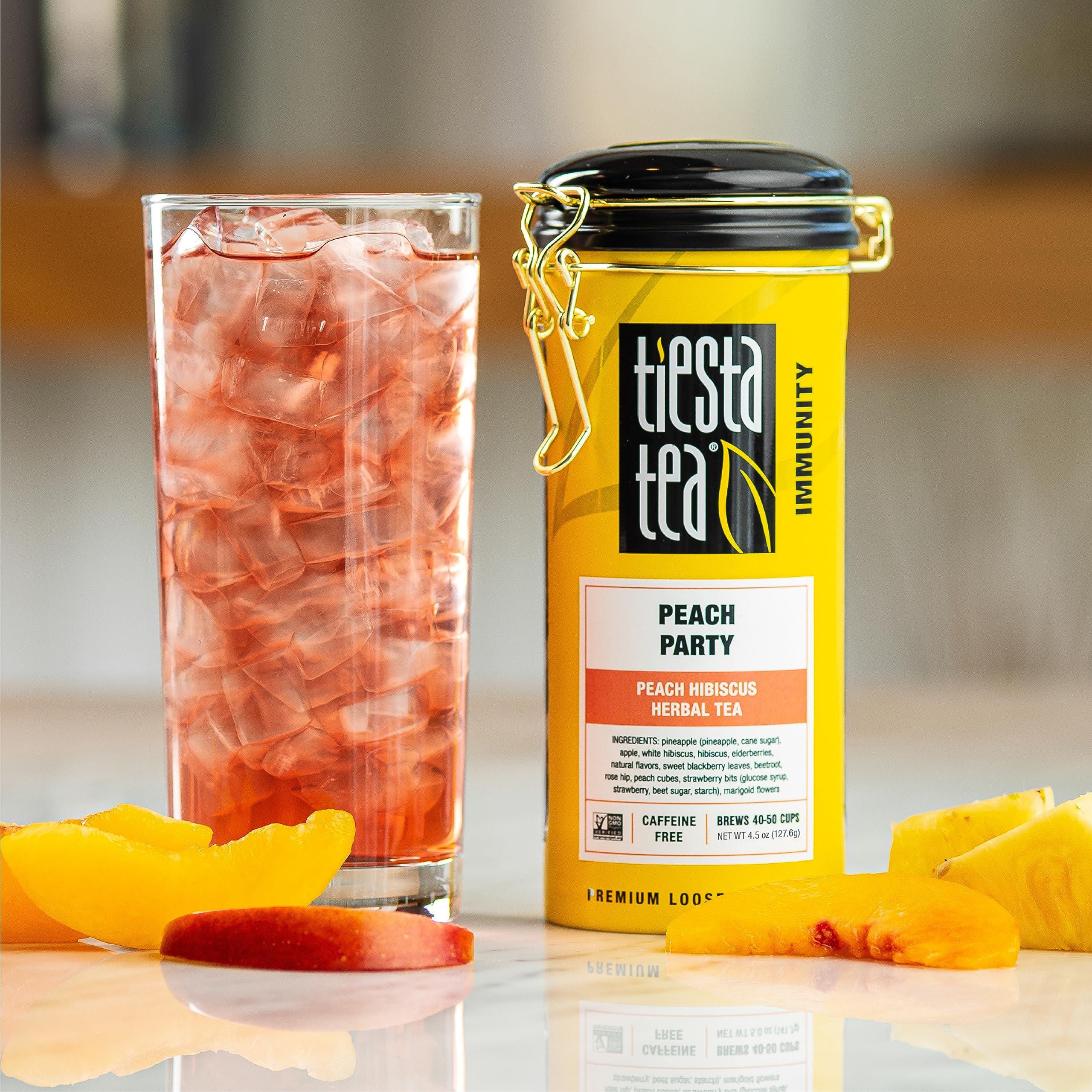 Tiesta Tea Tiesta Tea - Peach Party | Peach Hibiscus Herbal Tea | Premium Loose Leaf Tea Blend | Non-Caffeinated Fruit Tea | Make Hot or Iced & Up to 50 Cups | Made w/Natural Ingredients - 4.5oz Refillable Tin
