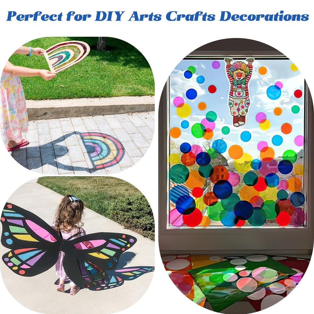 Diueoly Cellophane Wrap, 160pcs Cellophane Sheets, 8 Multi-Colors Colored Cellophane, 7.5x7.5 Inch Transparent Colored Plastic Wrap, Colored Cellophane Wrap for Christmas Valentine DIY Arts Crafts Decorations