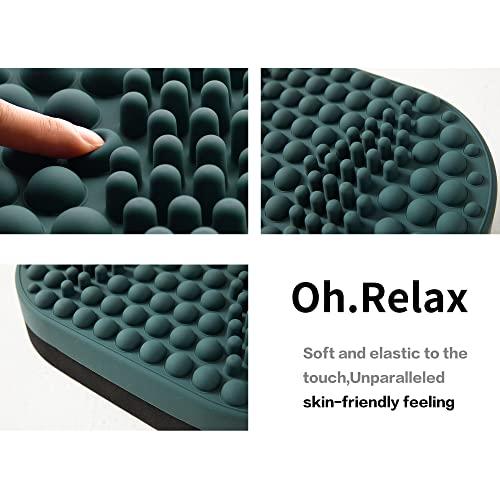 DIKDOC Dikdoc Foot Rest for Under Desk at Work, Home Office Foot Stool, Ottoman Foot Massager for Plantar Fasciitis Relief, Soft Silicone Footrests, Anti-Fatigue Fidget Toy (Eucalyptus)