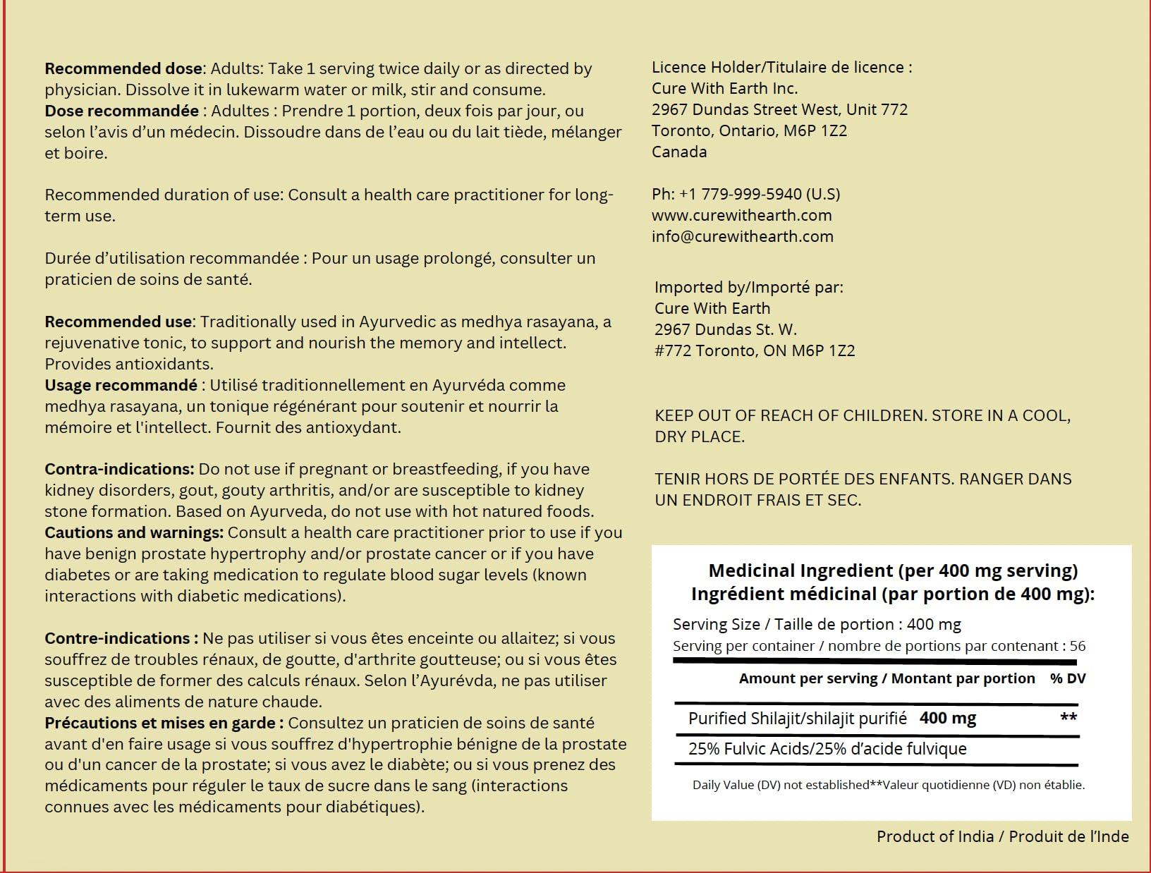 Cure With Earth Pure Himalayan Shilajit Resin - Pack of 4 (25g Each) | Tested for Safety | Natural Source of Fulvic Acid - from Cure With Earth