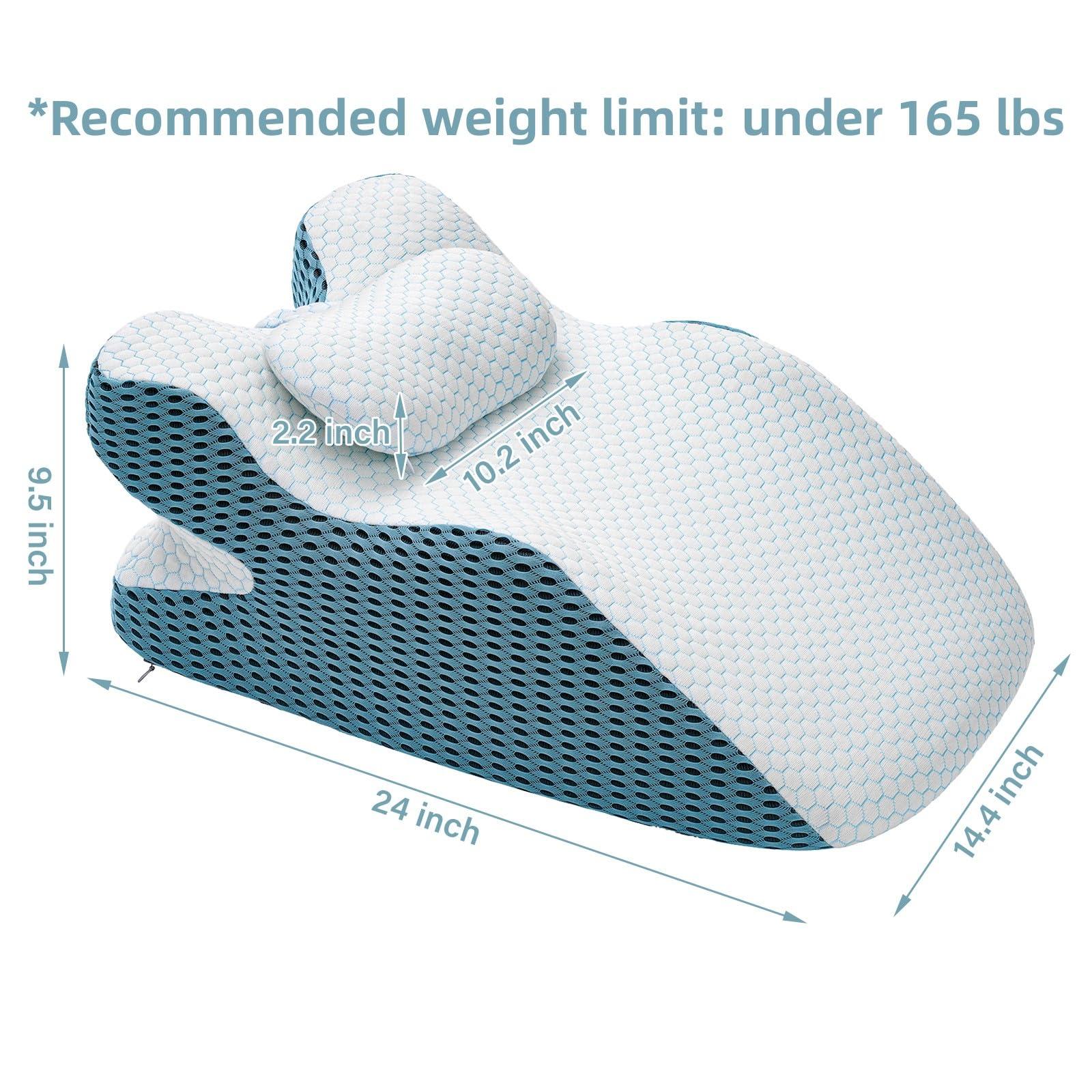 YEERSWAG YEERSWAG Wedge Pillow, Small Pillow Wedge Weight Limit Under 165 lbs, Ergonomic Memory Foam Wedge Pillow with Adjustbale Support Pillow Zipper Cover for Female Reading Relaxing Back Pain Relief