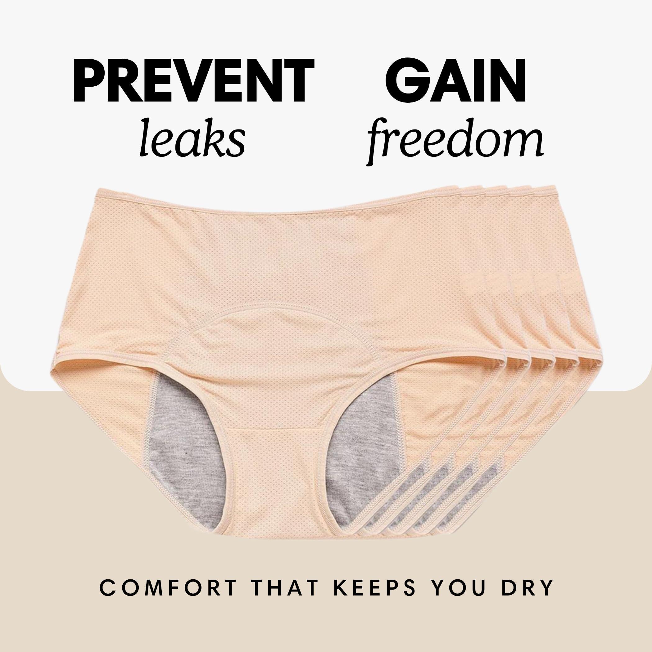 everdries Everdries Washable & Reusable Incontinence Underwear for Women Over 60 - Leakproof, Discreet, Absorbent, Machine-Washable Panties (Original Beige, M, Pack of 5)