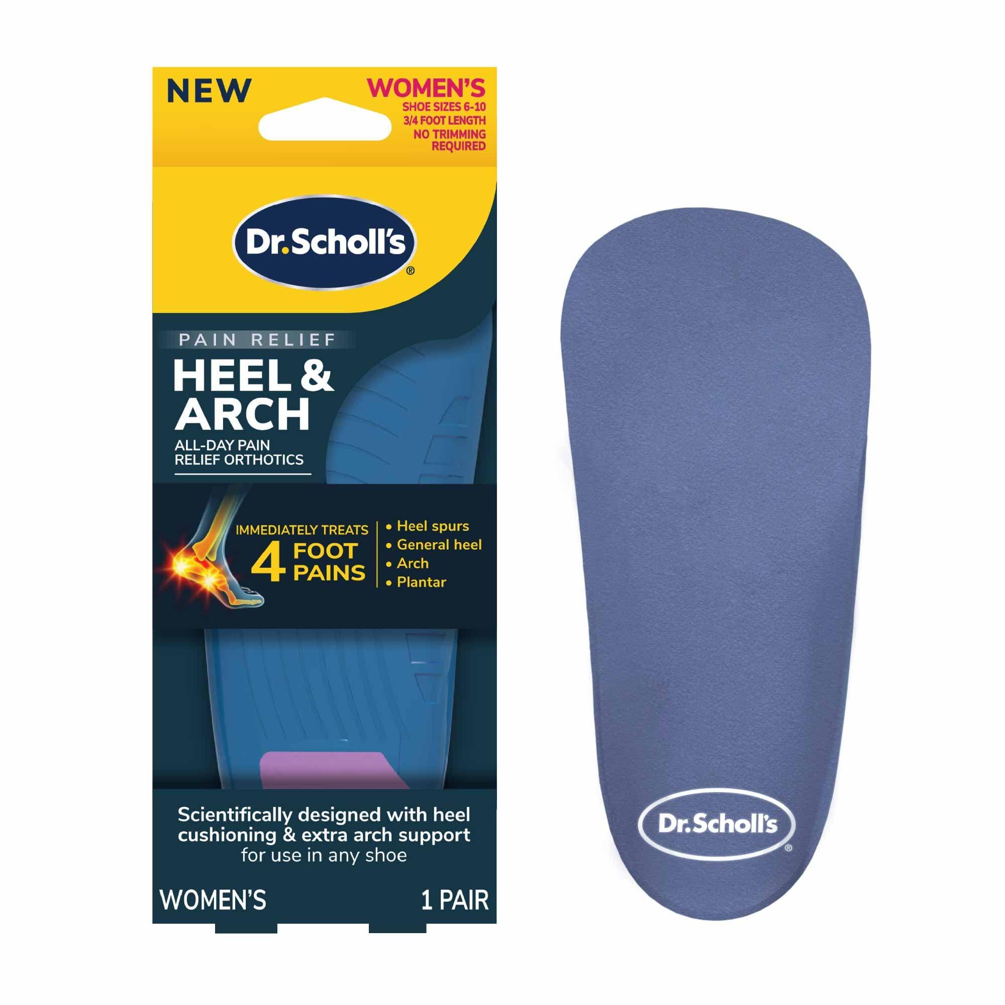 Dr. Scholl\'s Dr. Scholl\'s Heel & Arch All-Day Pain Relief Orthotic Insoles, Length Shoe Inserts, Women Size 6-10, 1 Pair