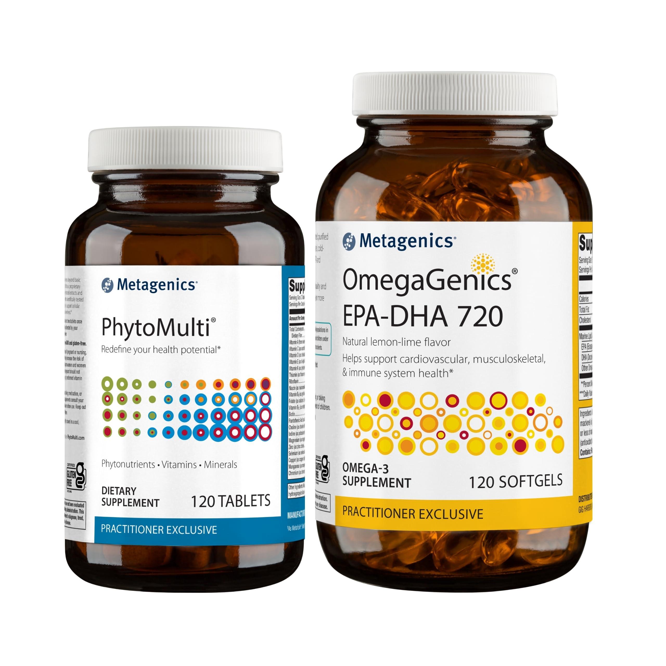 Metagenics Metagenics Bundle - PhytoMulti Without Iron & OmegaGenics EPA-DHA 720-120 Tablets of PhytoMulti for Overall Health - 120 Softgels of EPA-DHA 720 for Heart, Musculoskeletal & Immune System Health*