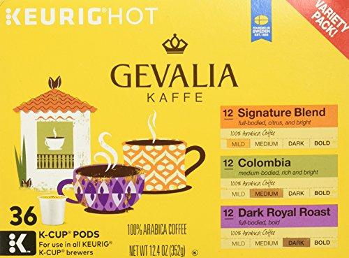 Gevalia Gevalia Coffee K-Cup Pods Variety Pack, Signature Blend, Columbian and Dark Royal Roast, 36 Count