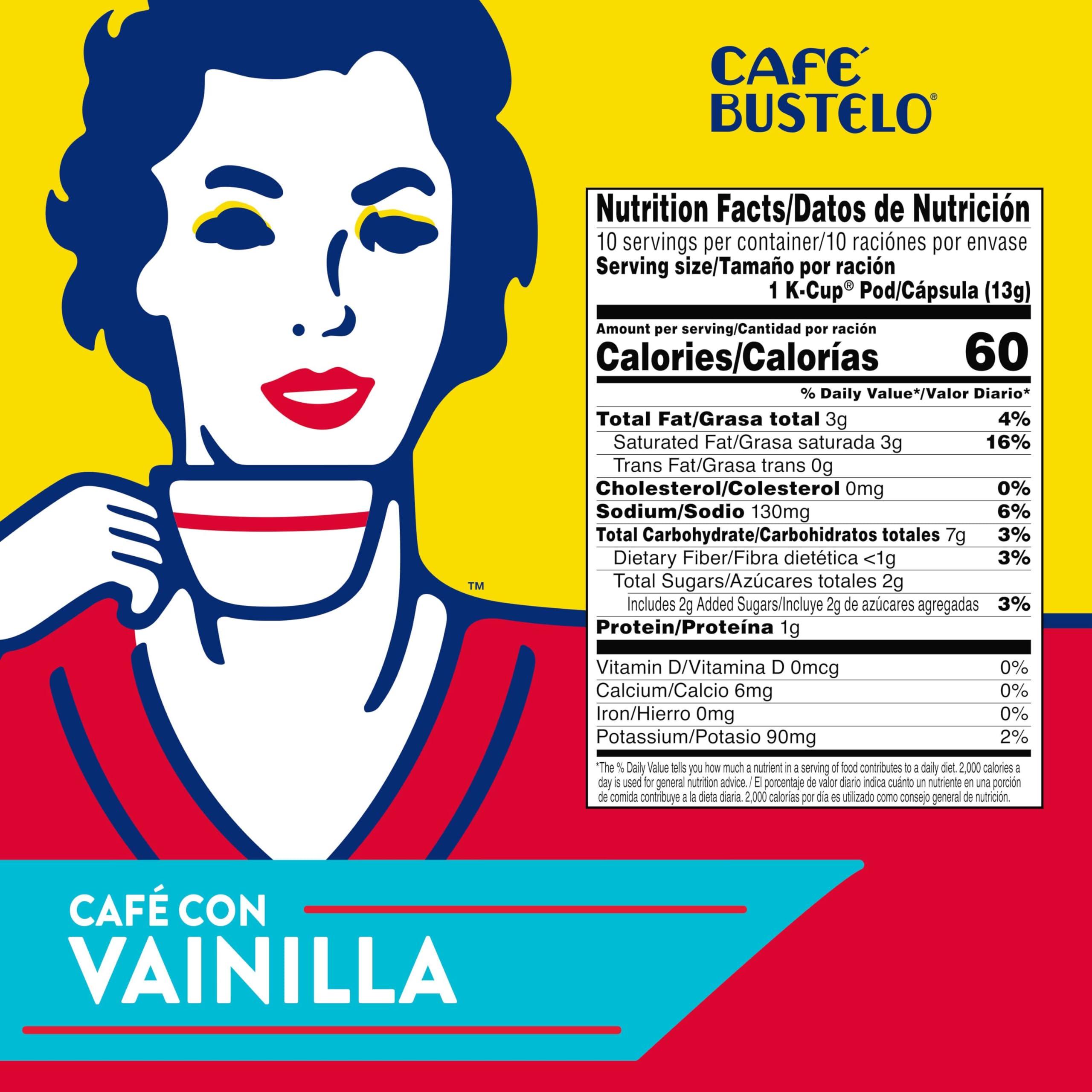 Caf Bustelo Caf Bustelo Sweet & Creamy Caf con Vainilla Flavored Coffee, 60 Keurig K-Cup Pods