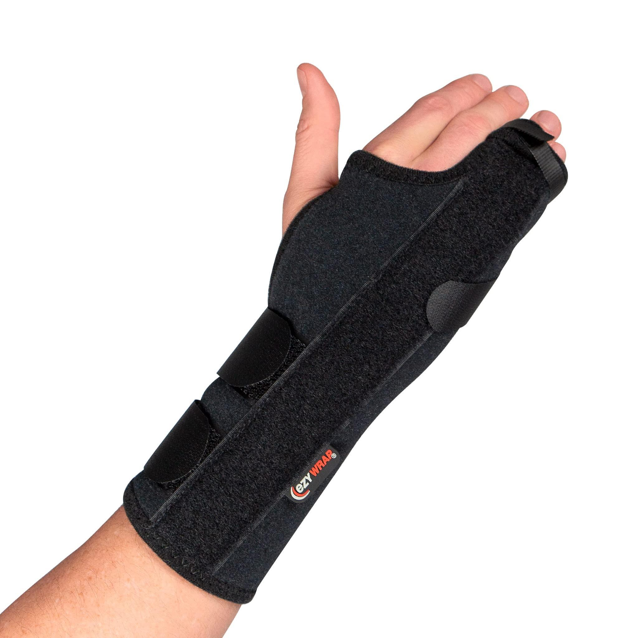 Ezy Wrap Ezywrap The Boxer Orthosis Orthopedic Hand & Wrist Brace | Wrist Brace for Women & Men | Wrist Support Strap for Sprain, Wrist Sleeve, Metacarpal Wrap Brace | Regular | Right | (Single/Black)