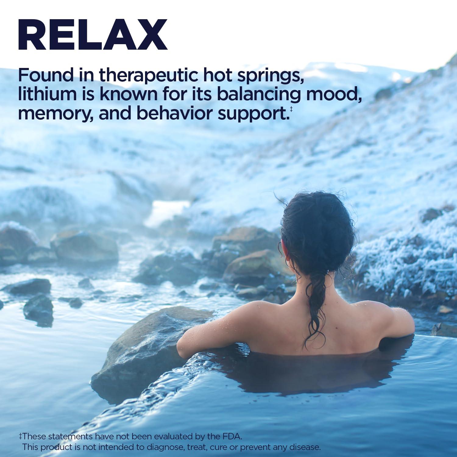 KAL KAL Lithium Orotate 5mg | Low Serving of Chelated Lithium Orotate for Bioavailability & Mood Support | in Organic Rice Bran Extract Base | 60 VegCaps