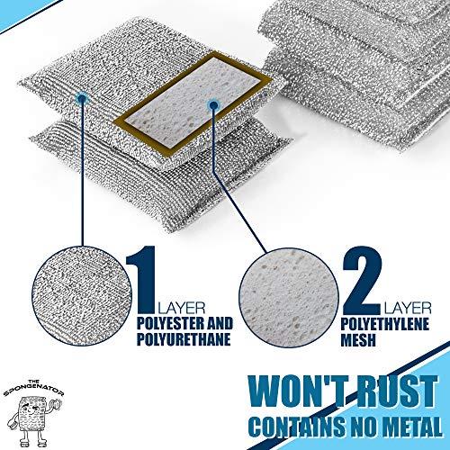 Spongenator SPONGENATOR Kitchen Scrubbing Sponges - Heavy Duty Non-Scratch Scrubbing Cleaner Sponges in 1 Color - Multi-Surface Non-Metal Dish Scouring Scrubbers for Fast Cleaning. (12 Pack)