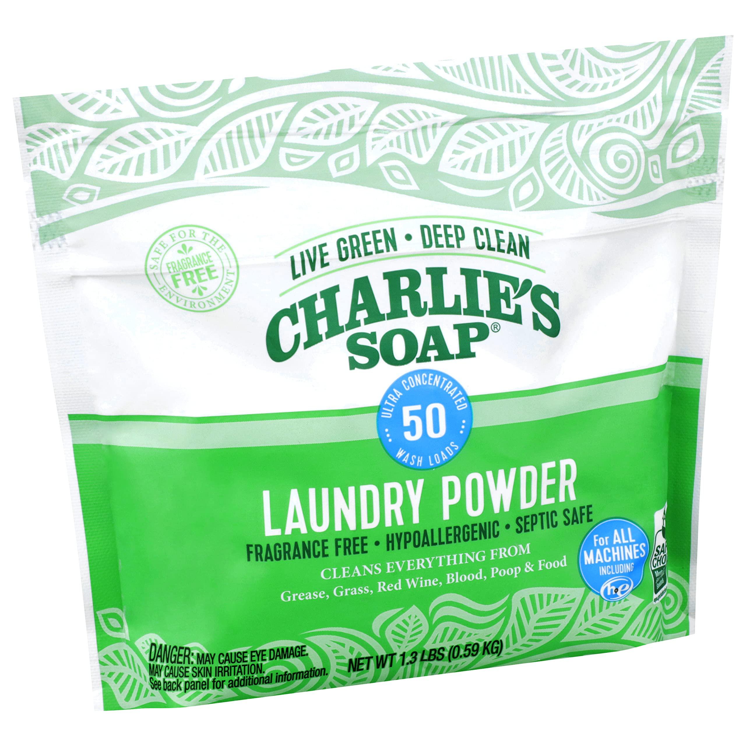 Charlie's Soap Charlie's Soap - Unscented Laundry Powder 50 Loads (Six 50-load Bags, 300 Total Loads)