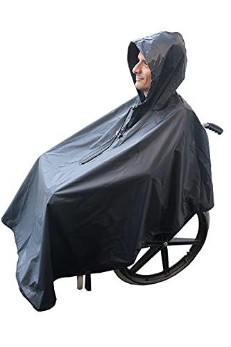 ActionCare ActionCare - Waterproof Wheelchair Poncho - Adult Standard - Wheelchair Rain Cape, Navy