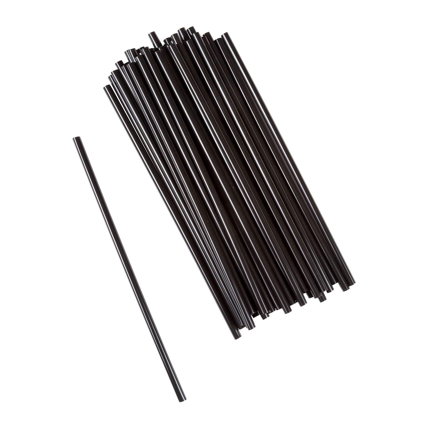 AmerCare AmerCare 7.75 Inch Jumbo Black Straws, Unwrapped, Case of 12,000
