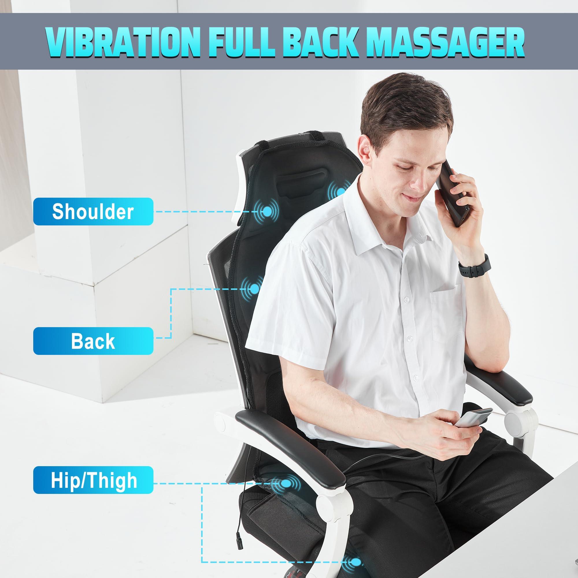 comrelax comrelax Massage Seat Cushion with Heat, Back Massager for Chair, Chair Massager for Full Body Massage, Deep Tissue Vibration Massager with 2 Adapters, Gifts for Dad Mom