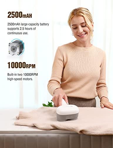 VASSON VASSON Fabric Shaver, Electric Lint Remover, Rechargeable Lint Shaver, Sweater Shavers to Remove Pilling, Large Fuzz Remover for Clothes Couch Furniture (Greyish White)