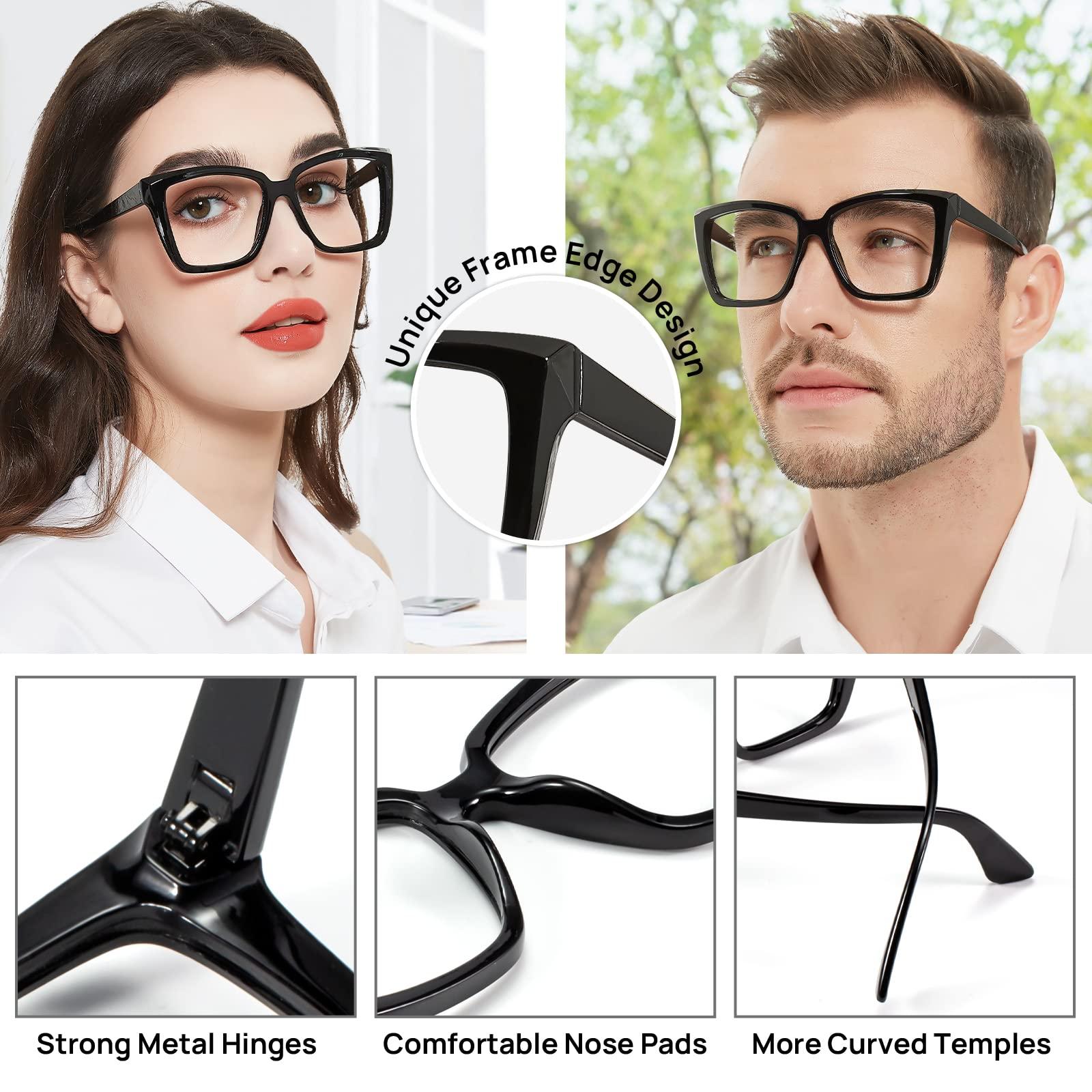 WEMOOTANTS WEMOOTANTS Oversized Black Reading Glasses 1.25 for Women Men Large Square Readers 1.0 1.25+ 1.5 1.75 2.0 2.25 2.5 2.75 3.0 3.5