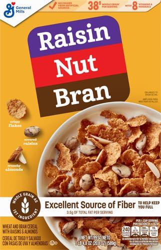Raisin Nut Bran Raisin Nut Bran Cereal, High Fiber Cereal Made with Whole Grain, 20.8 oz (Pack of 4)