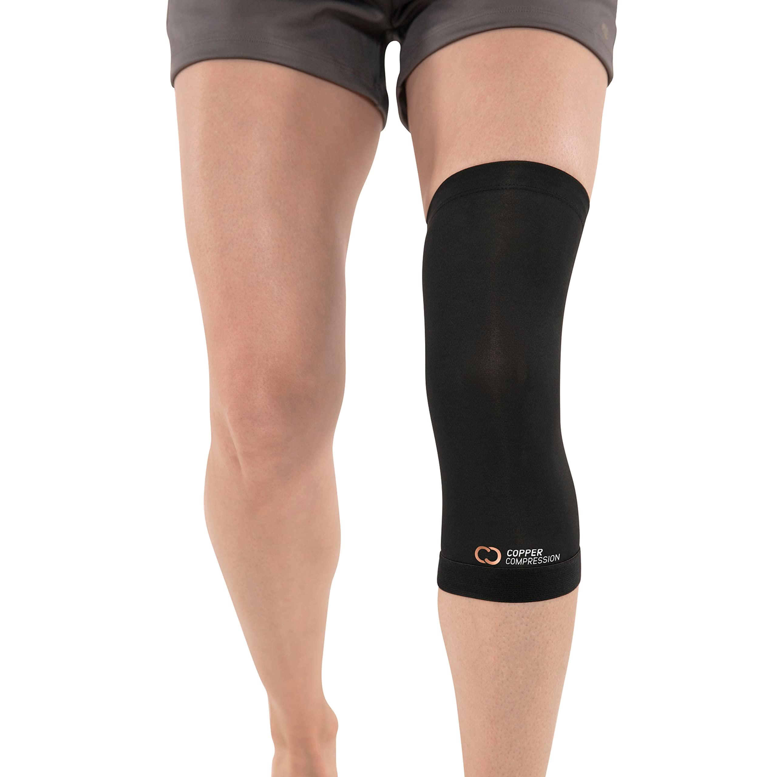 Copper Compression Copper Compression Knee Sleeve - Copper Infused Knee Stabilizer Support Brace for Meniscus Tear, ACL, MCL, Arthritis, Joint Pain Relief, Running, Sports, Hiking - Men & Women - Fits Right/Left - XL