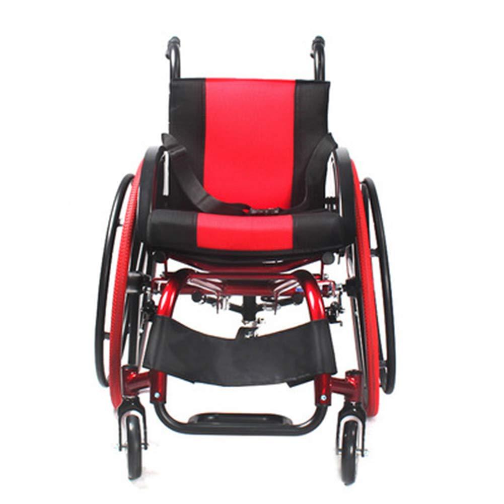 ADAHX Sports Leisure Wheelchair, Adult Handicapped Leisure Big Wheels All Terrain Lightweight Folding Portable Sport Manual Wheelchair for Disabled