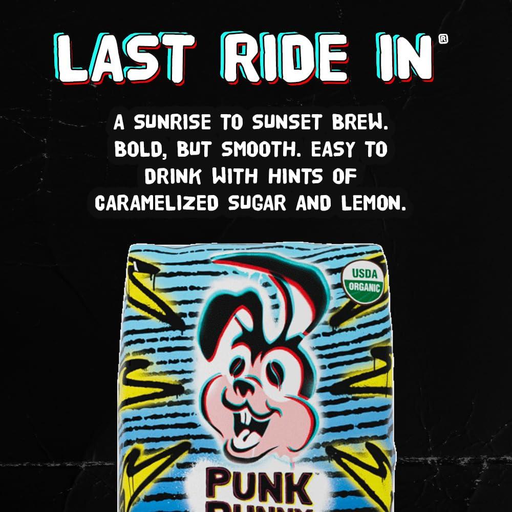 Punk Bunny Coffee Punk Bunny Coffee Dark Medium Roast, Organic Ground Coffee, Last Ride In, 12 oz