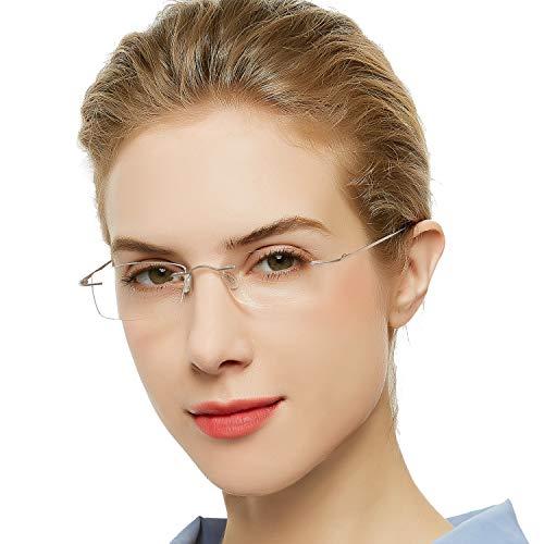 OCCI CHIARI OCCI CHIARI Reading Glasses 1.0 For Women Men Eye Reader with Titanium Frameless Durable Spring Hinge 1.0 1.5 2.0 2.5 3.0 3.5 1.25 1.75 2.25 2.75