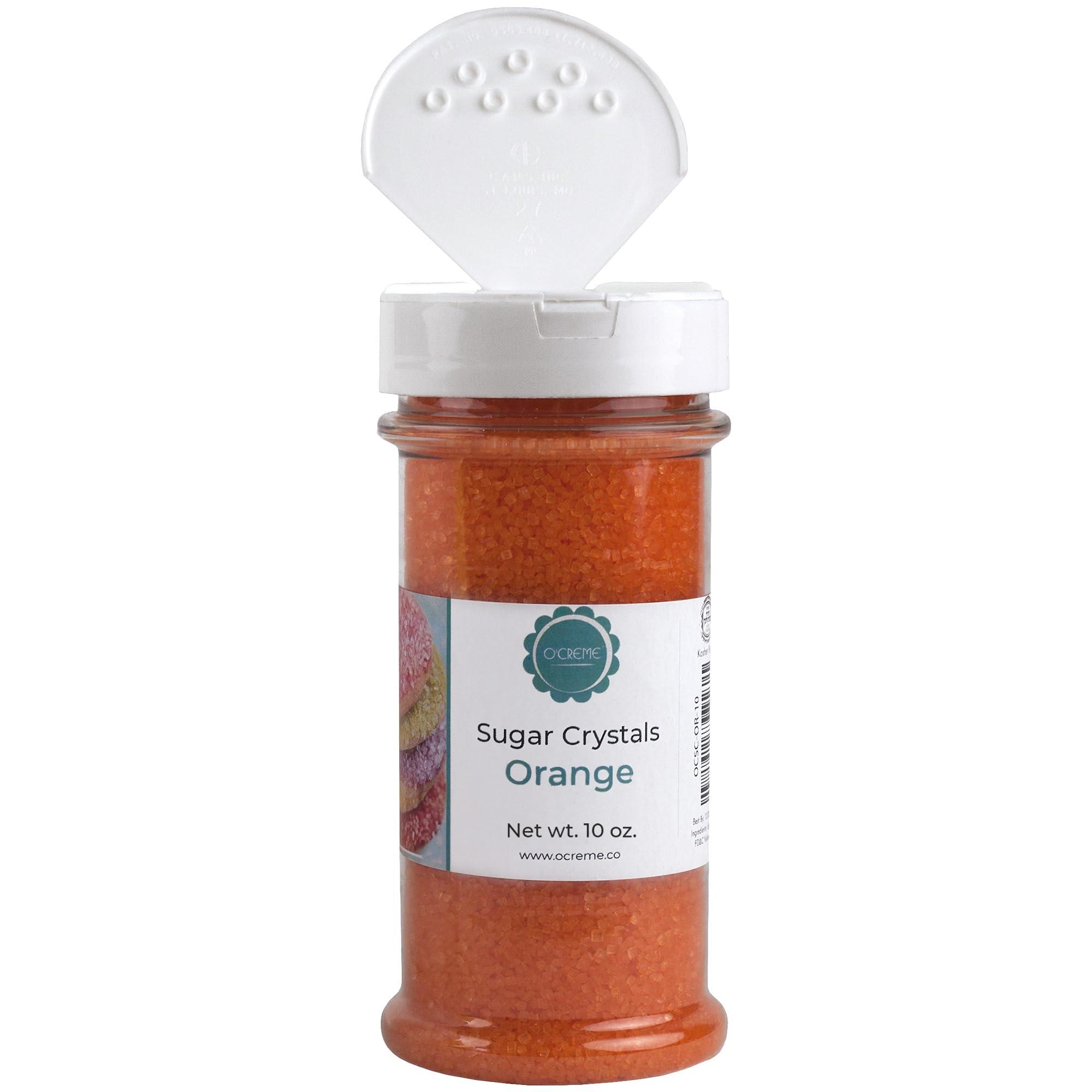 O\'CREME OCreme Sugar Crystals - Coarse Sugar for Cookie Decorating - Eye-Catching Sugar Crystals Coarse Sugar for Unique Cake Toppings, Cupcakes and Cookies Ideal Decoration Solution - 10 Ounce Orange