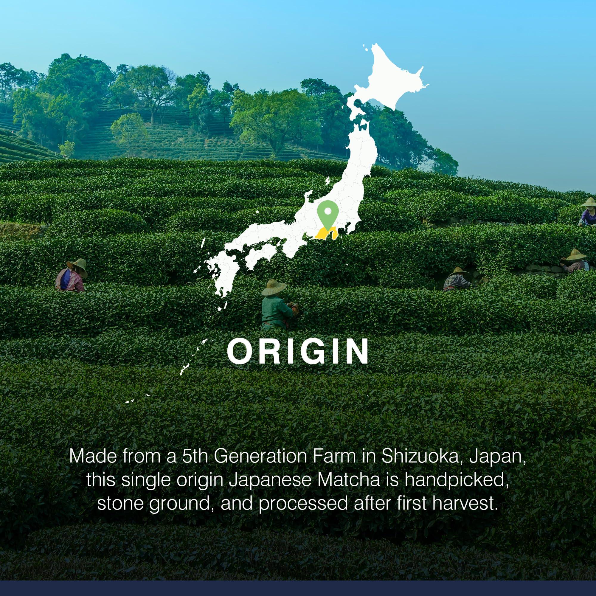 Mcne Organic Japanese Matcha Powder Green Tea - Hand-Picked, 1st Harvest, Ceremonial Grade Matcha Powdered Tea, and Stone Ground from Shizuoka, Japan (30g / 1.1oz)