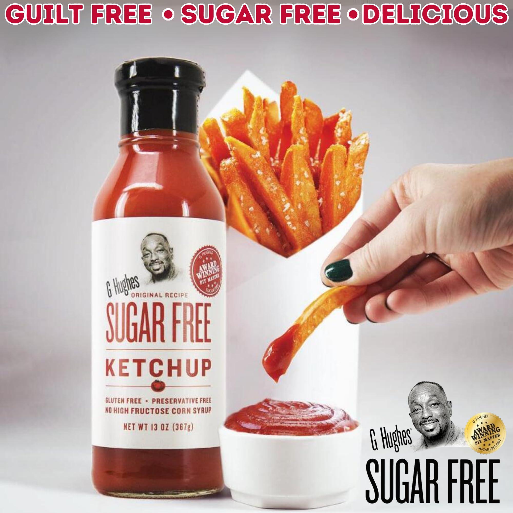 G Hughes G Hughes Sugar Free Ketchup - Gluten Free, Preservation Free, Low Carb Ketchup, No Sugar Added Ketchup, Keto Condiments - 13 Oz (3-Pack)