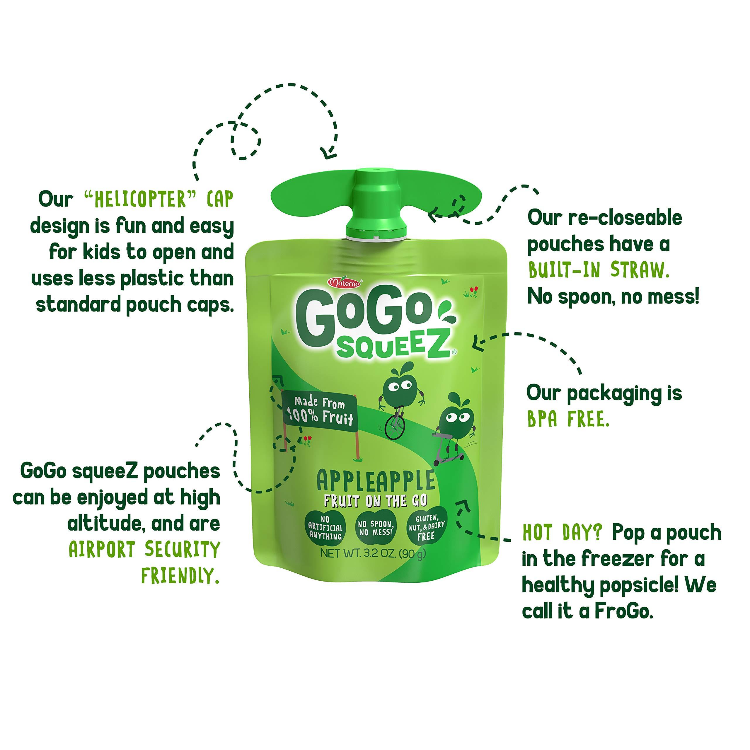 GoGo SqueeZ GoGo squeeZ Fruit on the Go, Apple Apple, Banana & Strawberry Variety Pack (3.2 oz, Pack of 20), Unsweetened Snacks for Kids