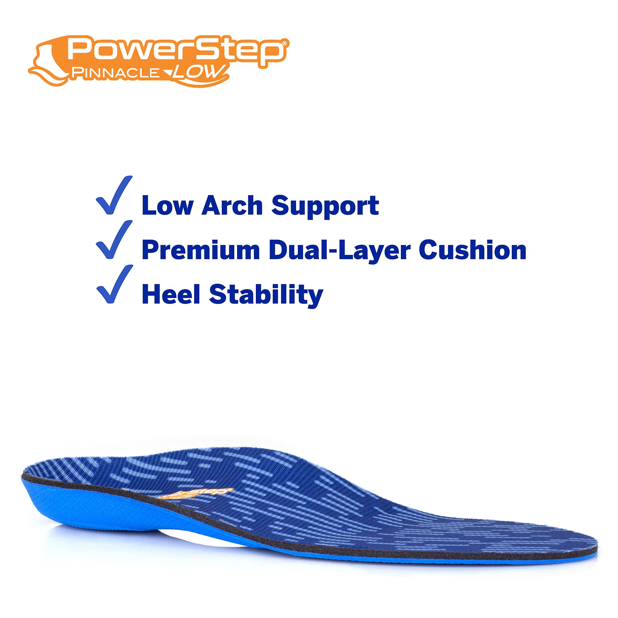 Powerstep PowerStep Insoles, Pinnacle Low Arch, Flat Feet Pain Relief Insole, Low Arch Support Orthotic For Women and Men, M9/W11
